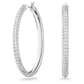 swarovski dextera hoop earrings pav large white rhodium plated
