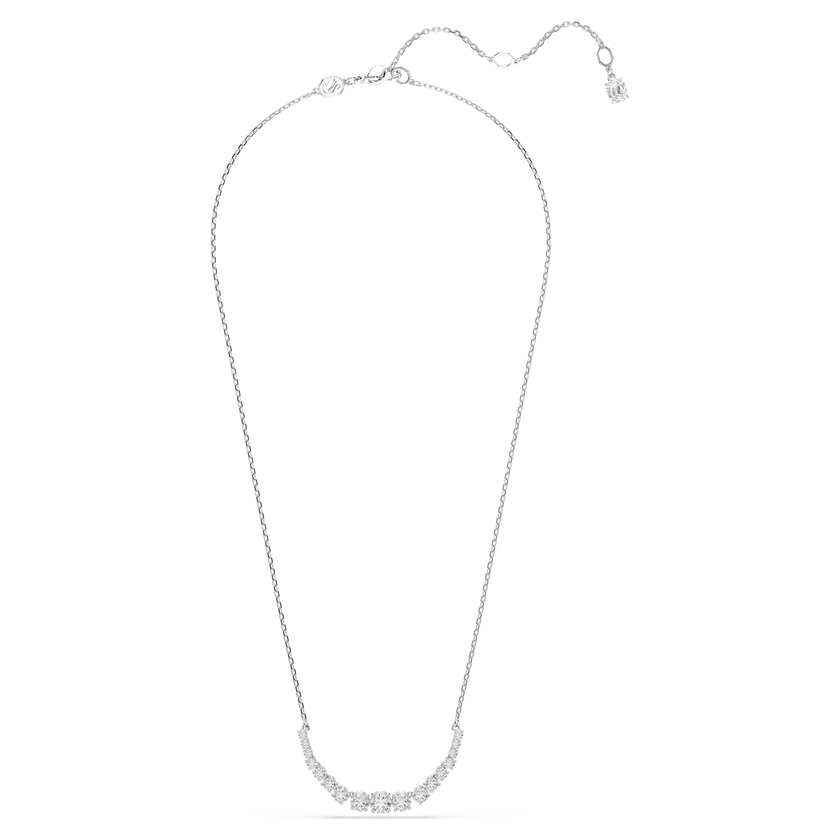 swarovski matrix necklace  gradient of round cuts  white  rhodium plated