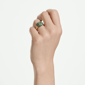 swarovski sublima cocktail ring  octagon cut  green  18k gold finish