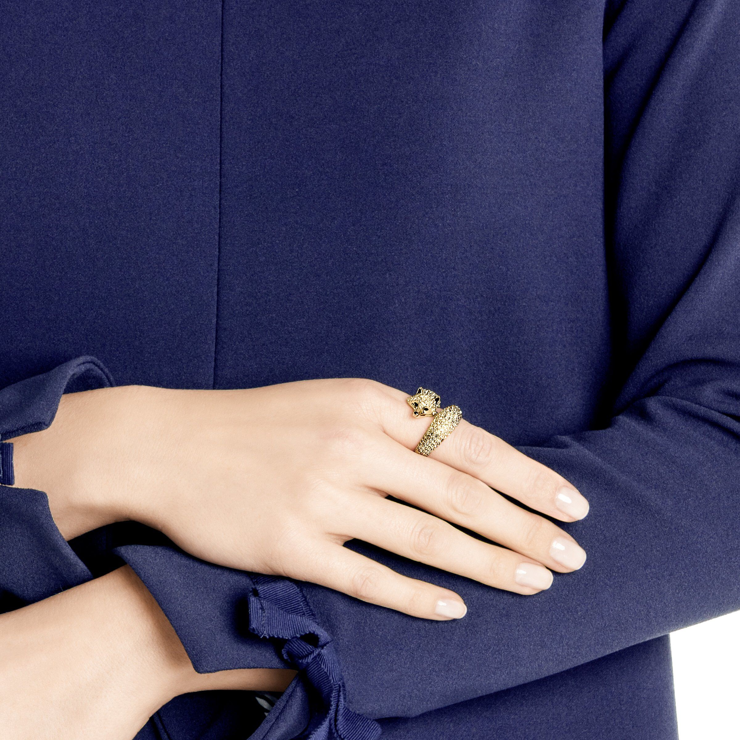 March Fox Motif Ring Multi Colored Gold Plating