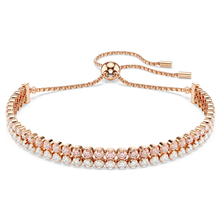 swarovski matrix bracelet  round cut  white  18k rose gold finish