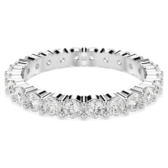 swarovski matrix vittore ring  round cut  white  silver tone finish