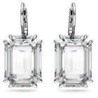 swarovski millenia earrings octagon cut crystal white rhodium plated