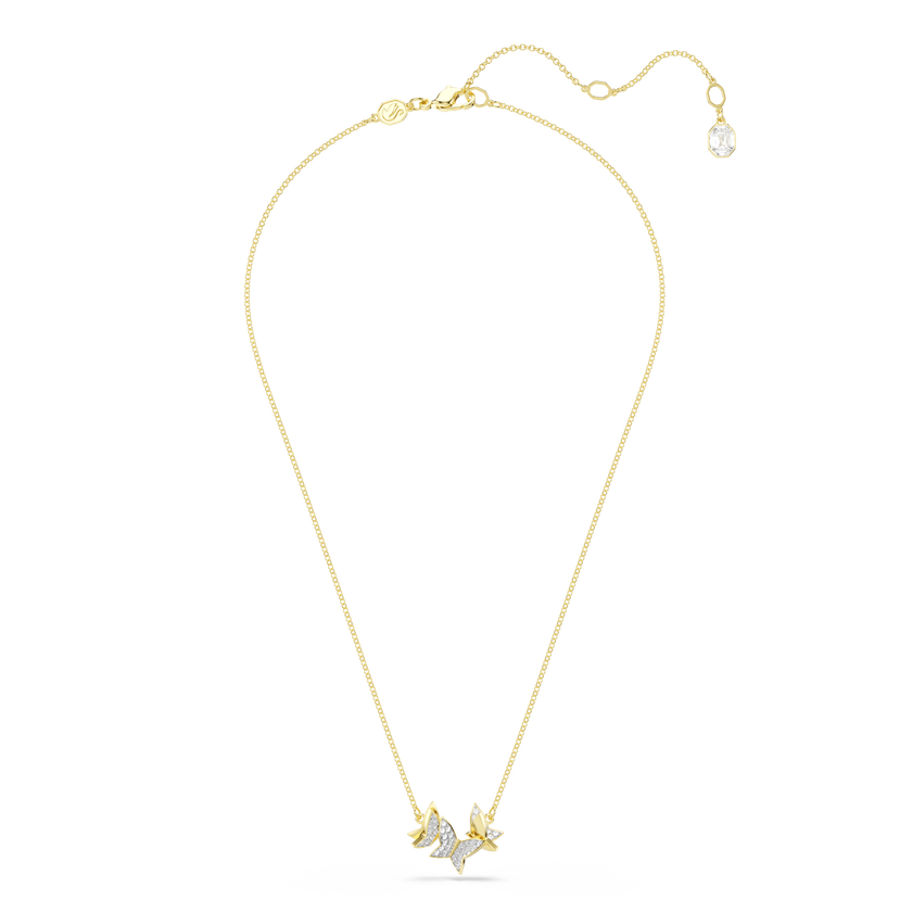 swarovski idyllia lilia necklace  butterfly  white  18k gold finish