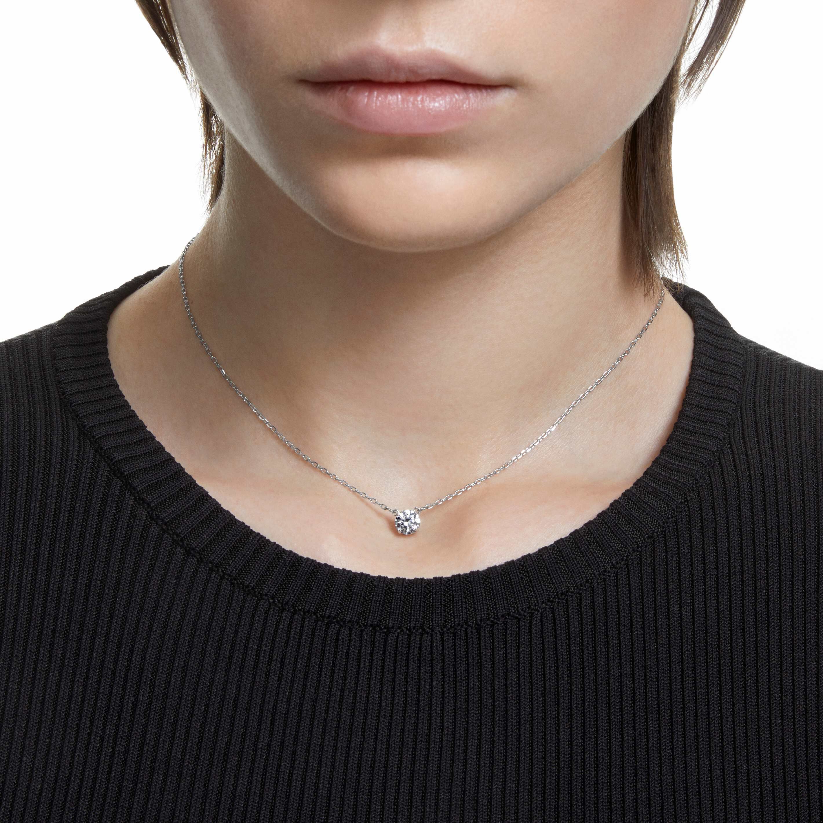 Buy Swarovski Attract Round Necklace White Rhodium Plating