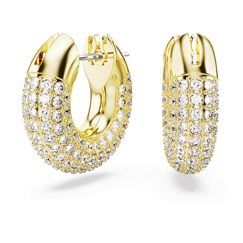 swarovski dextera hoop earrings  pav   white  gold tone plated