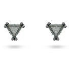 swarovski stilla stud earrings triangle cut black ruthenium plated