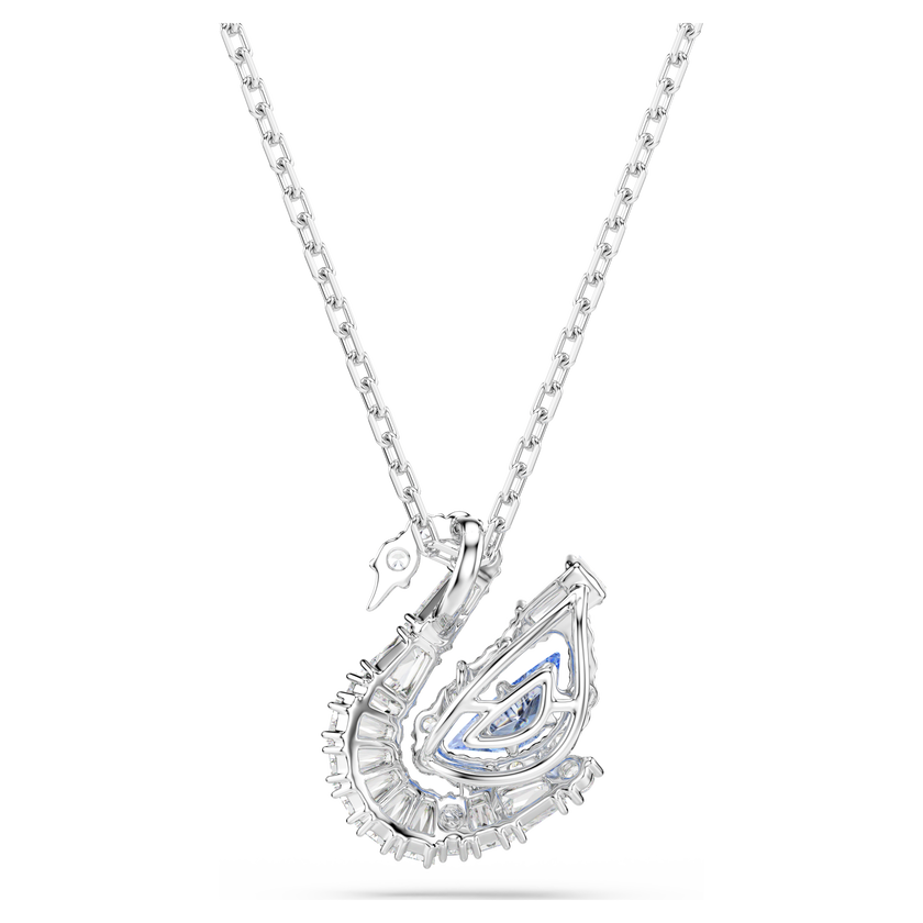 swarovski swan pendant  mixed cuts  swan  blue