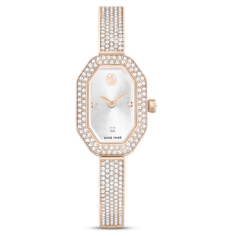 swarovski dextera bangle watch  swiss made  metal bracelet  gold tone  champagne gold tone finish