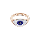 Duo Evil Eye Ring, Multi-Colored, Rose Gold Plating