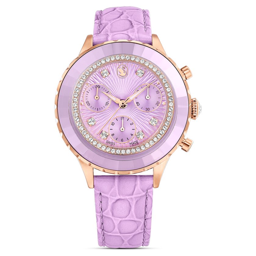 Buy Swarovski Octea Chrono watch, Swiss Made, Leather strap