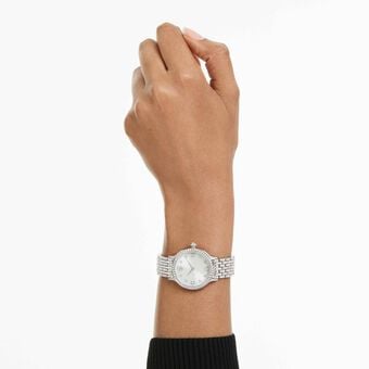 swarovski imber watch  swiss made  metal bracelet  silver tone  stainless steel