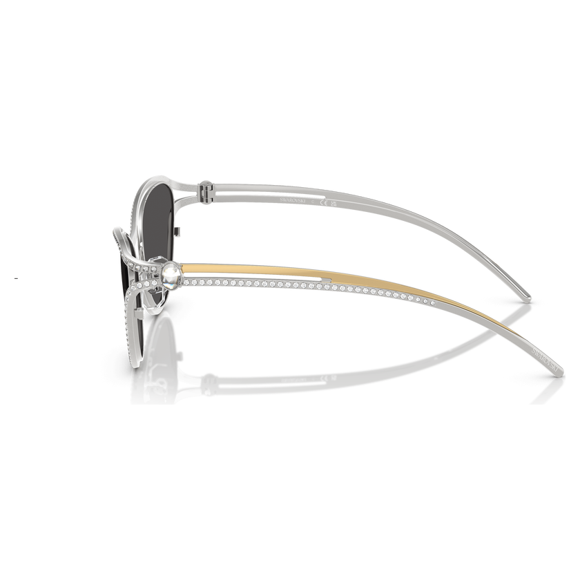swarovski sunglasses  cat eye shape  sk7025  silver tone