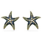 swarovski idyllia stud earrings starfish large multicolored gold tone plated
