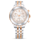 swarovski octea chrono watch swiss made metal bracelet rose gold tone mixed metal finish