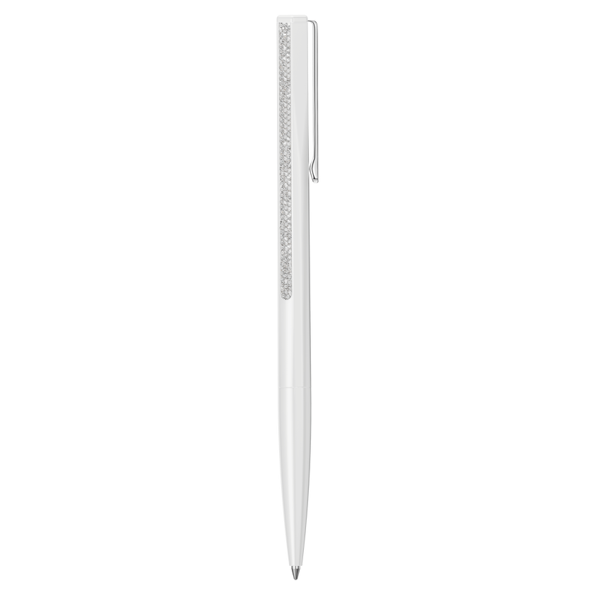 swarovski crystal shimmer ballpoint pen  white lacquered  chrome plated