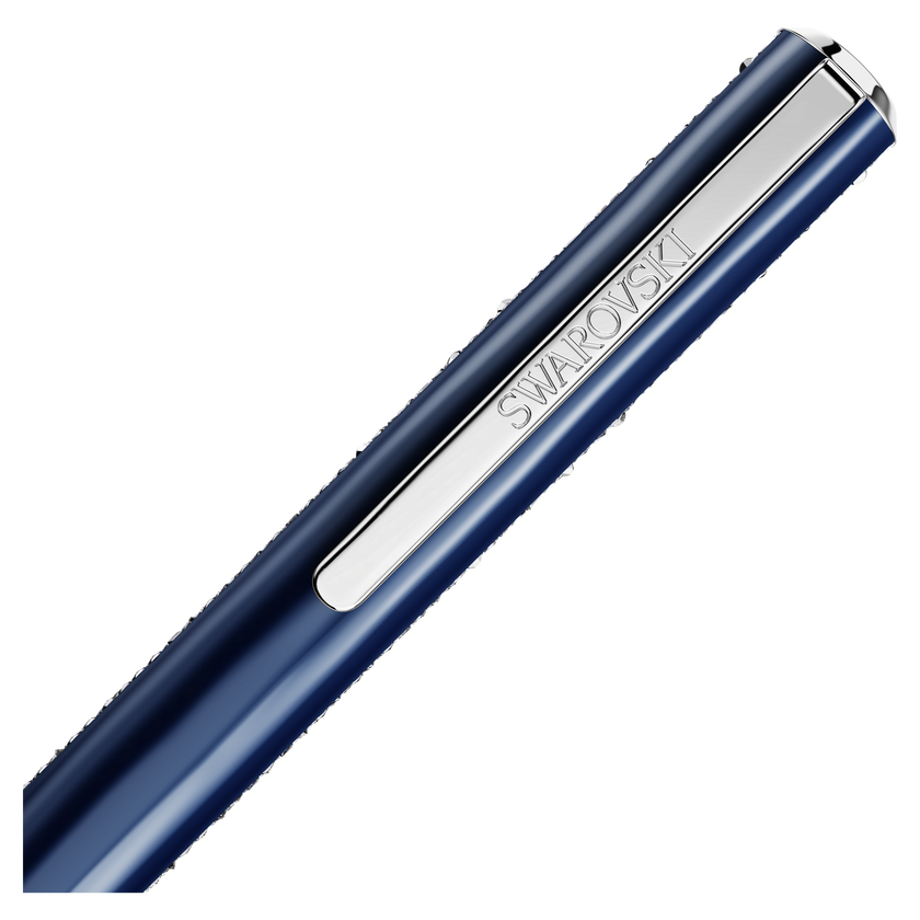 swarovski crystal shimmer glide ballpoint pen  blue  blue lacquered  chrome plated