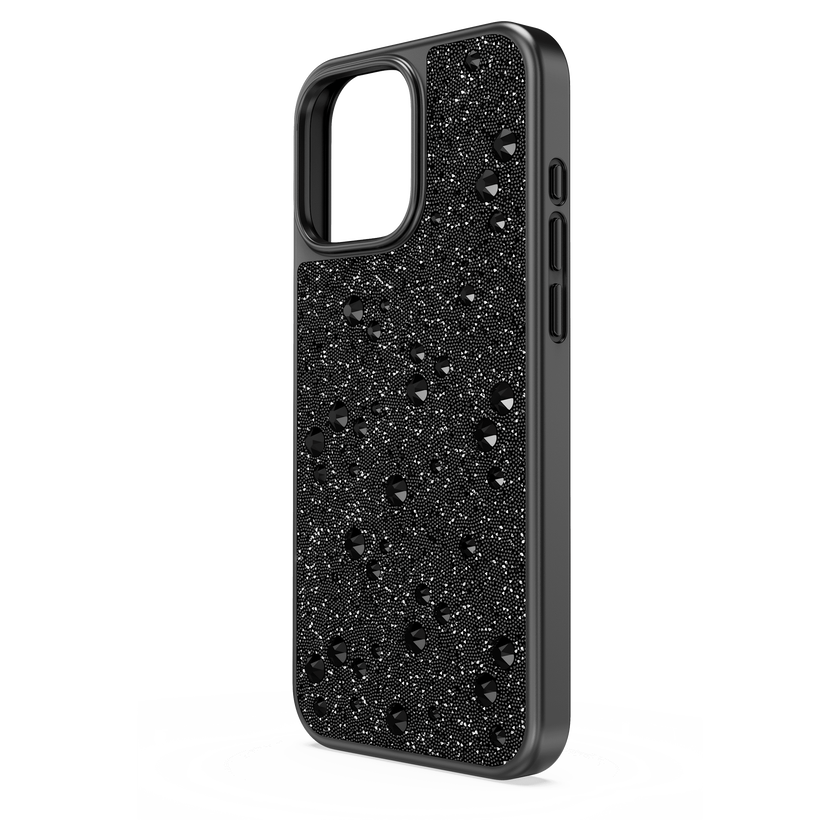 swarovski high smartphone case  scattered design  iphone  16 pro max  black