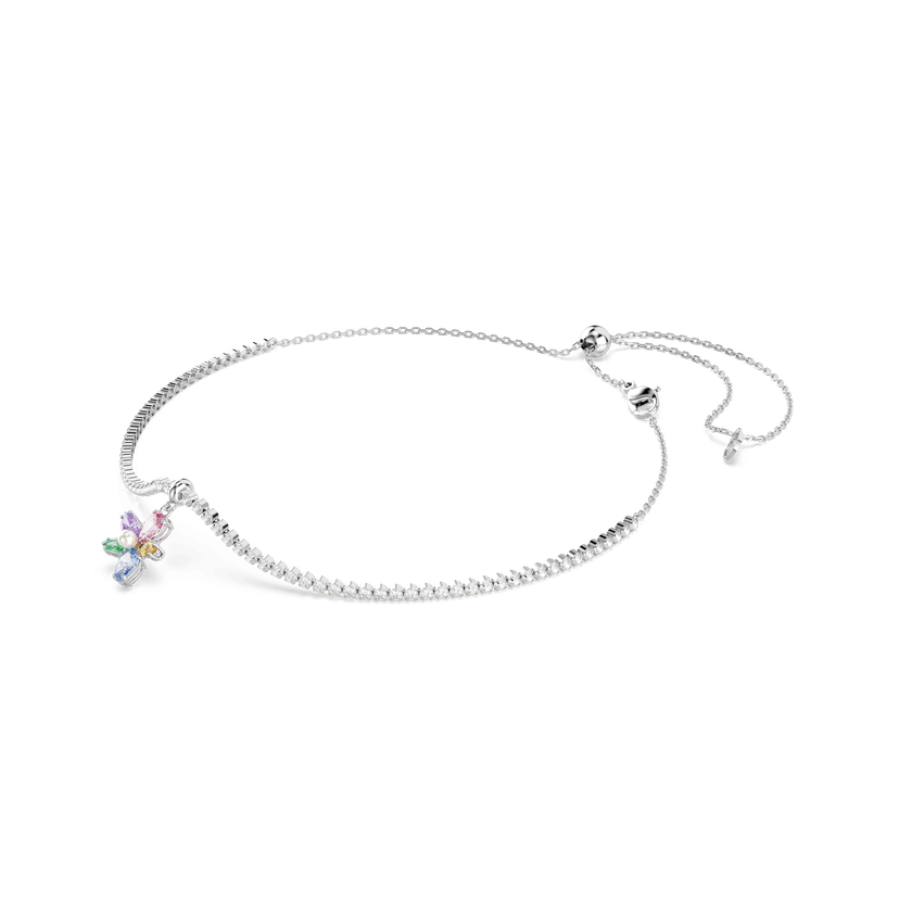 ariana grande x swarovski choker  mixed cuts  flower  multicolored  rhodium plated