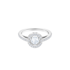 swarovski sparkling dance round ring white rhodium plating