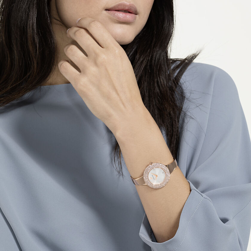 embargo Automatisch Inefficiënt Buy Swarovski Crystal Rose Watch, Metal Bracelet, White, Rose-gold tone PVD