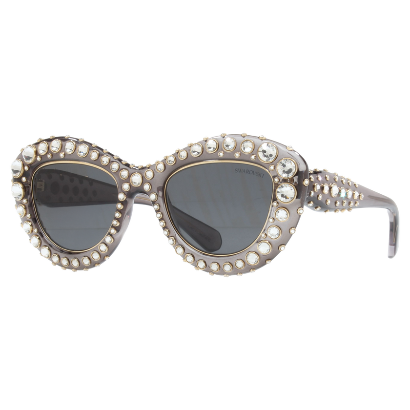swarovski sunglasses  cat eye shape  sk6060  silver tone