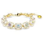 swarovski chroma tennis bracelet octagon cut multicolored gold tone plated