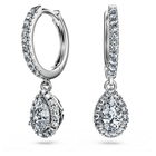 swarovski eternity drop earrings  lab grown diamonds 1 25 ct tw  pear shape  18k white gold
