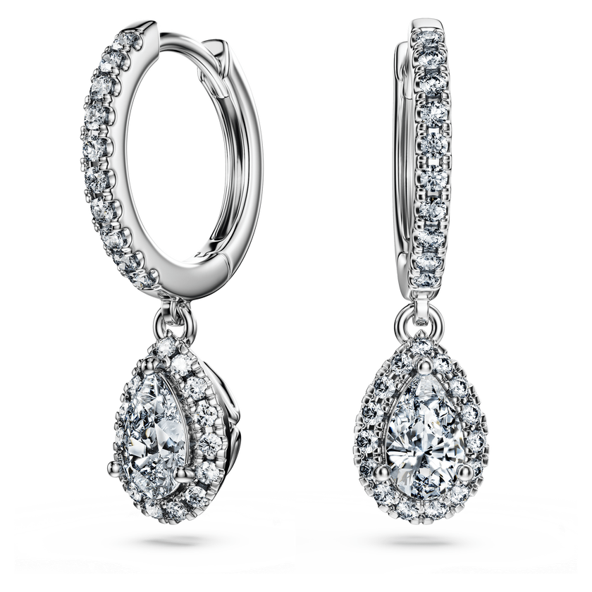 swarovski eternity drop earrings  lab grown diamonds 1 25 ct tw  pear shape  18k white gold