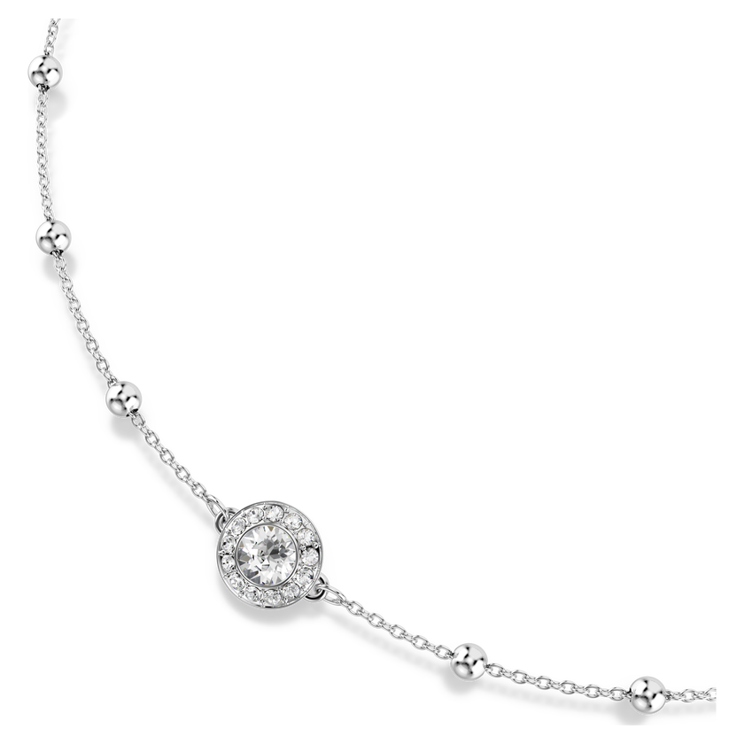 swarovski una angelic pendant  round cut  double sided motifs  white  rhodium plated