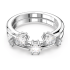 swarovski constella ring set 2 round cut white rhodium plated