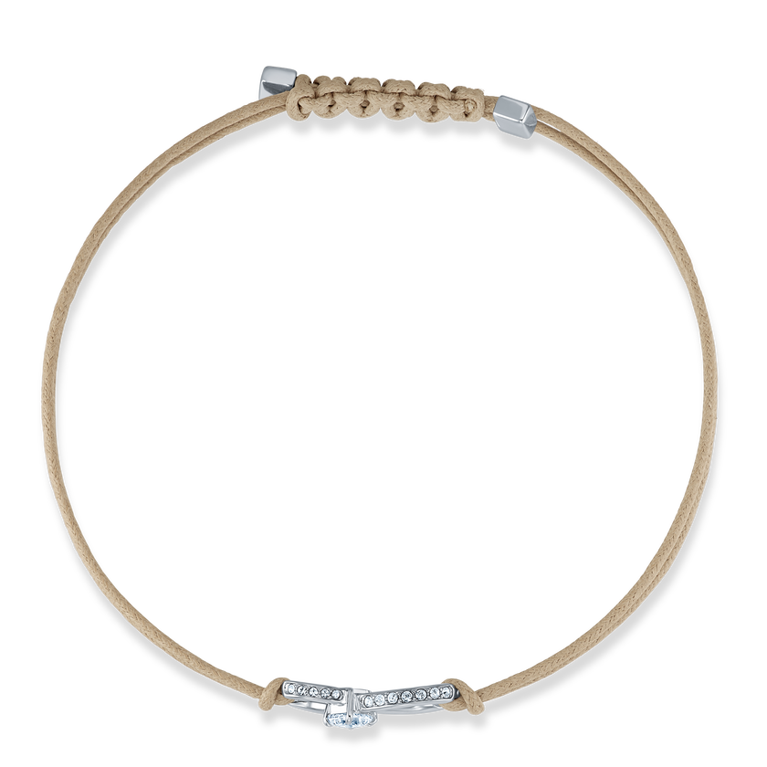 Swarovski Infinity Bracelet, Beige, Rhodium plated