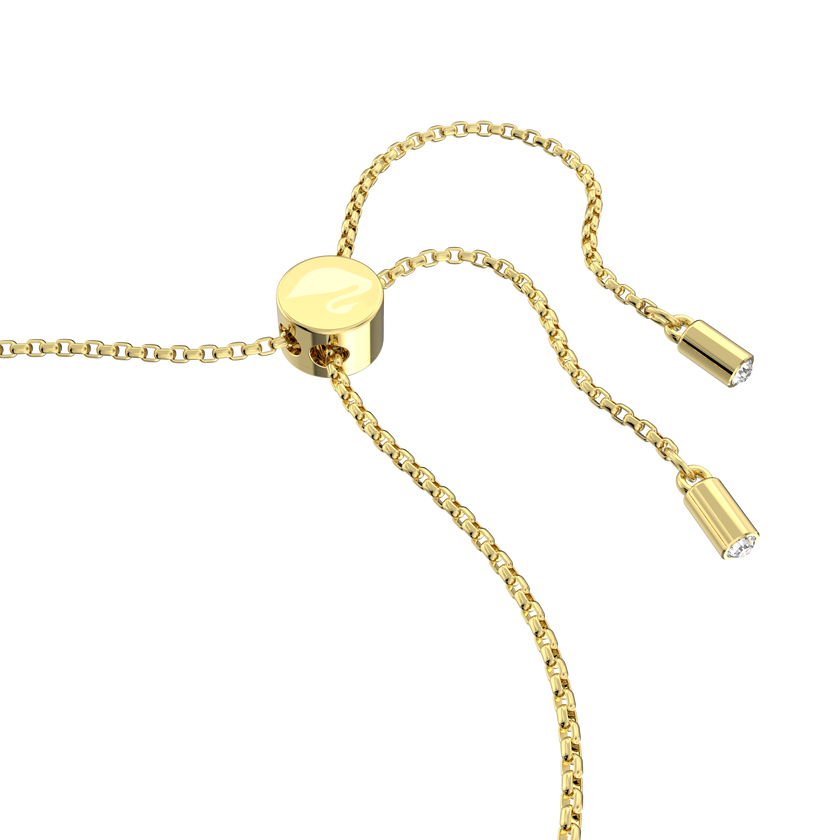 swarovski further bracelet  interlocking loop  white  gold tone plated
