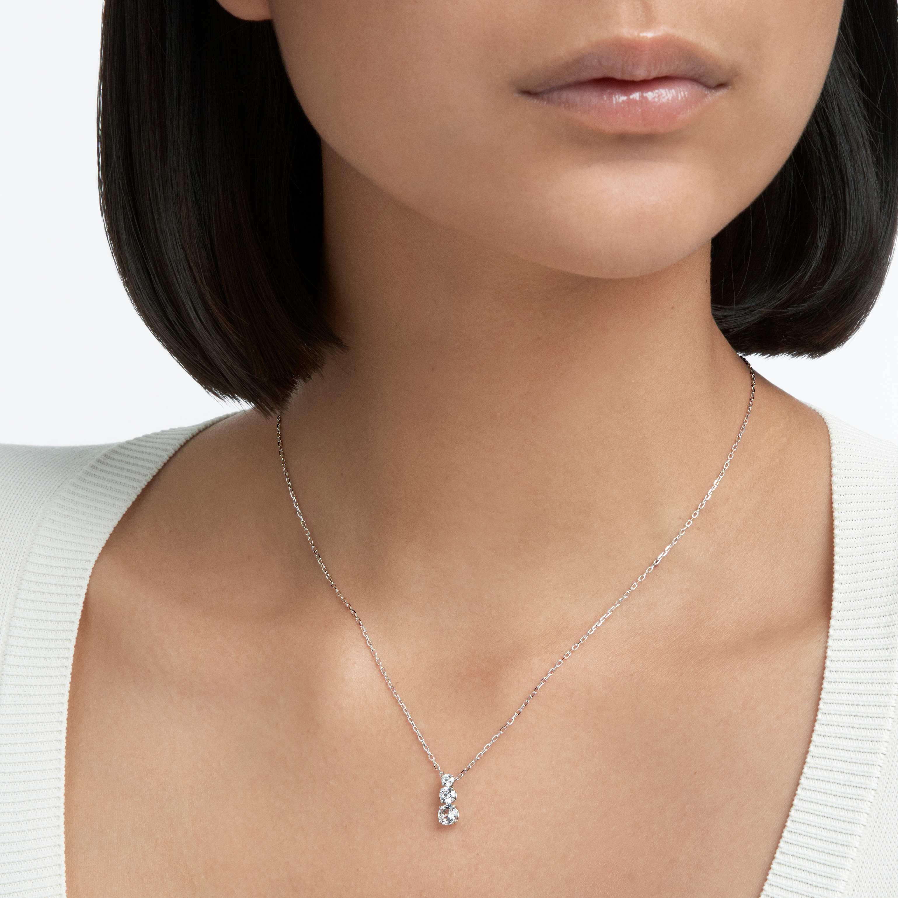 Buy Swarovski Stilla Attract pendant Round cut White Rhodium plated