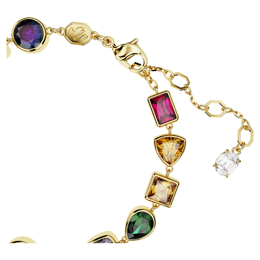swarovski imber tennis bracelet  mixed cuts  multicolored  gold tone plated