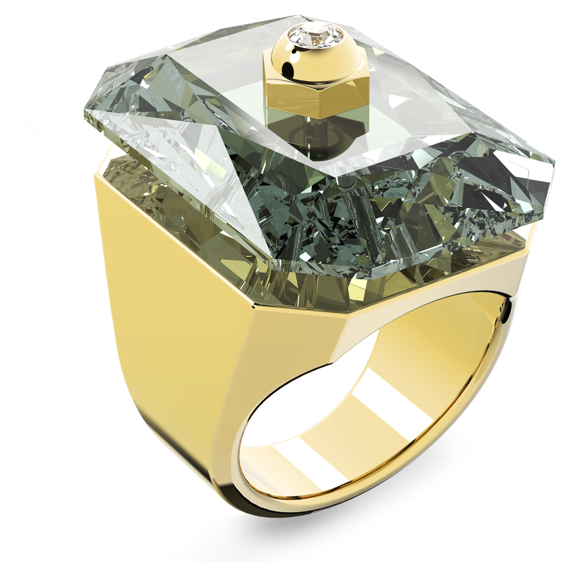 swarovski studiosa ring  gray  gold tone plated