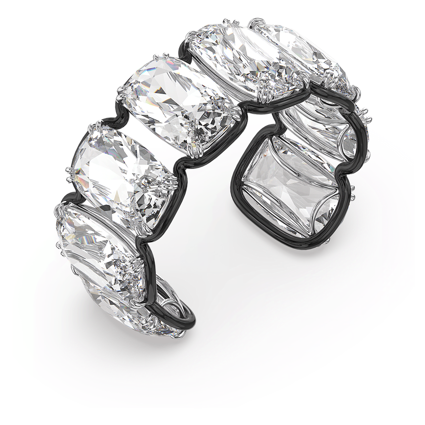 swarovski harmonia cuff  oversized floating crystals  white  mixed metal finish