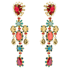 Origins Clip Earrings, Multi-colored, Gold-tone plated
