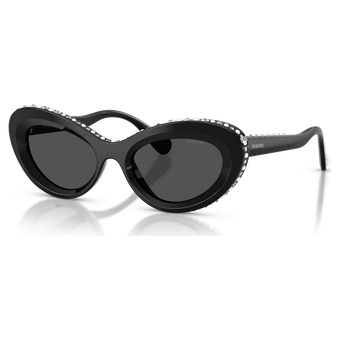 swarovski sunglasses  cat eye shape  sk6061u  black