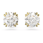 swarovski stilla stud earrings round cut white gold tone plated