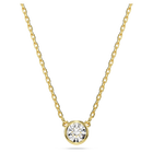 Imber pendant, Round cut, White, Gold-tone plated
