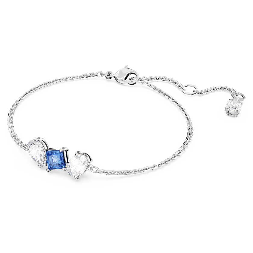 swarovski mesmera bracelet  mixed cuts  blue  rhodium plated