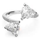 swarovski mesmera open ring heart white rhodium plated
