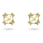 swarovski chroma stud earrings cushion cut yellow gold tone plated