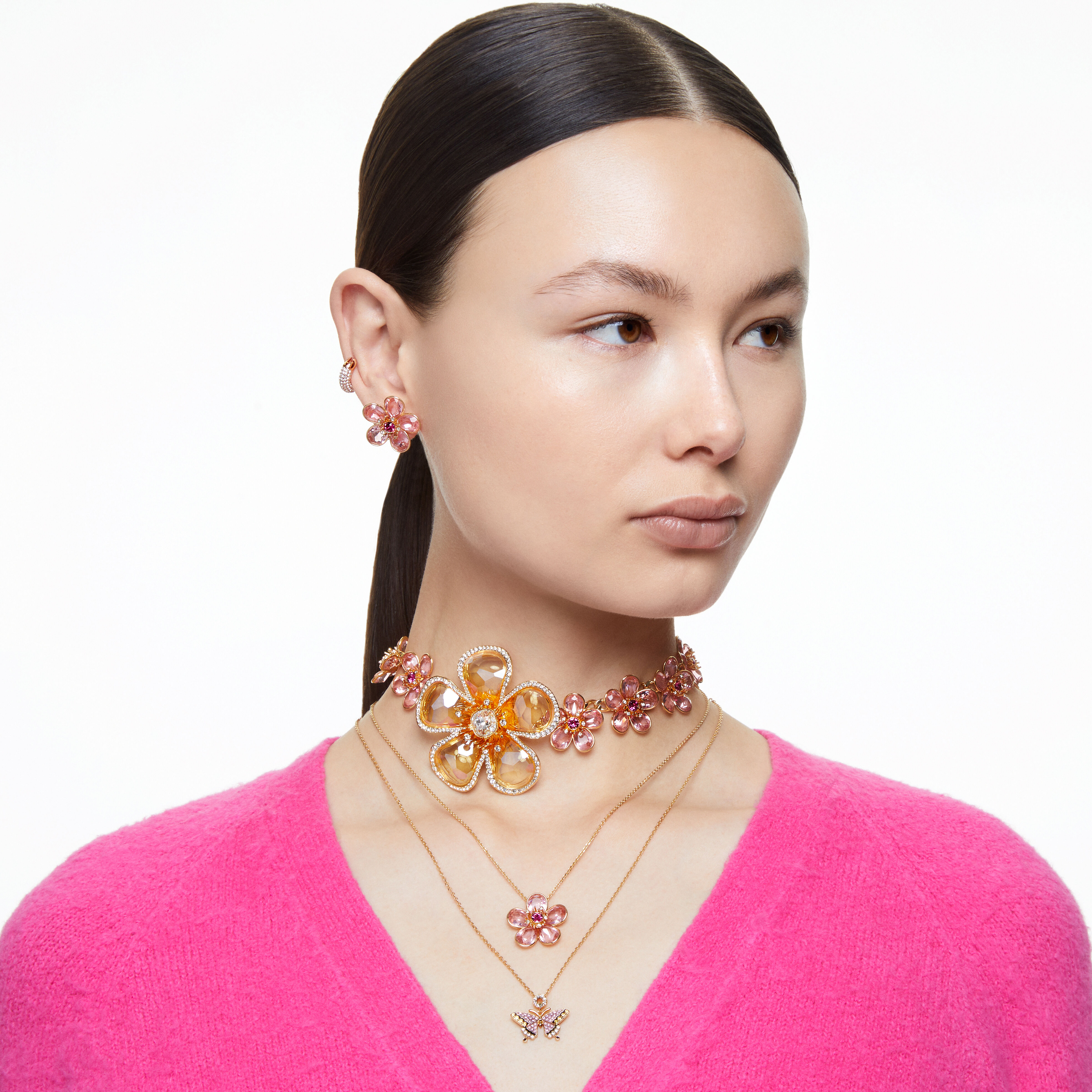 Gold flower choker cheap