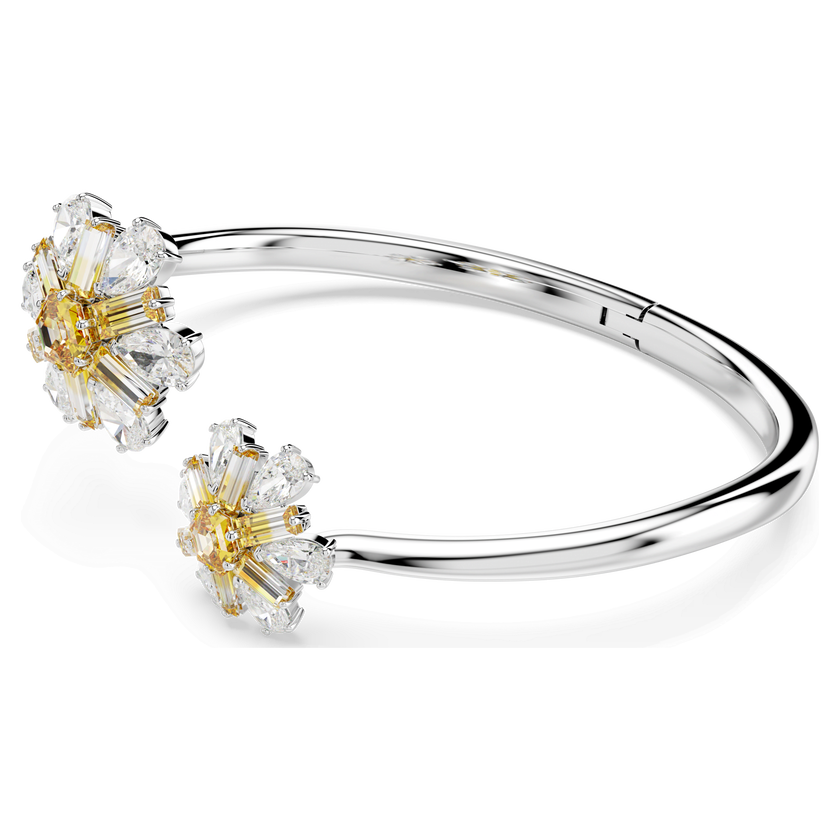 swarovski idyllia bangle  flower  yellow  rhodium plated
