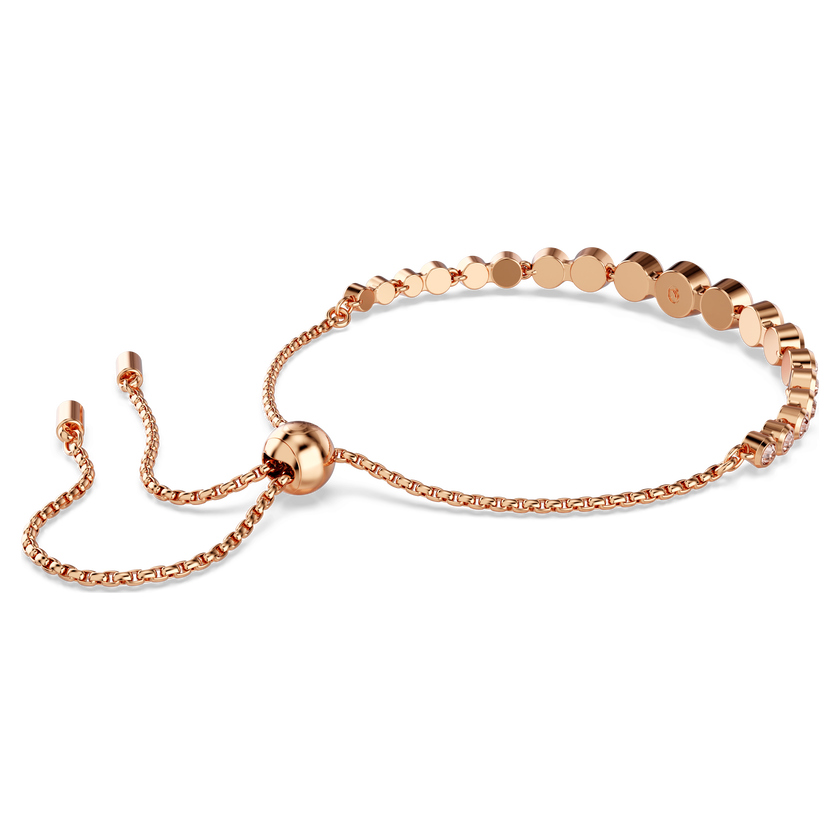 swarovski imber tennis bracelet  mixed round cuts  pink  rose gold tone plated