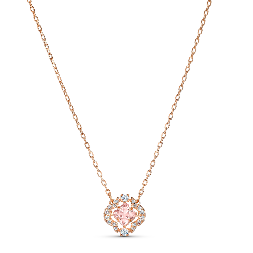 Swarovski Sparkling Dance Necklace, Pink, Rose-gold tone plated