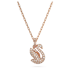 swarovski swan pendant swan small white rose gold tone plated