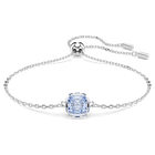 swarovski birthstone bracelet square cut march blue rhodium plated